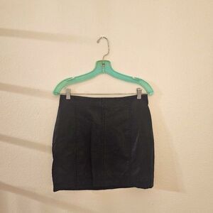Free People Leather Panel Mini Skirt Sz 4